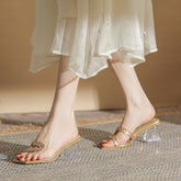 Damen Kristall Outdoor Bankett Transparent Cutout Hohe Sandalen